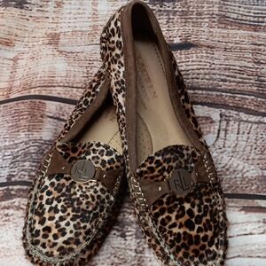 Ralph Lauren Brown Leopard Moccasins